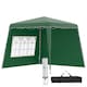 image 1 of Outsunny 2.4 x 2.4m Pop Up Gazebo Canopy Tent with 2 Sidewalls and Carry Bag, Height Adjustable, UV50 Party Tent Event Shelter for Garden, Patio, Green