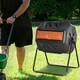 image 9 of Outsunny 160L Outdoor Tumbling Compost Bin with Dual Chamber Orange | Orange | One Size