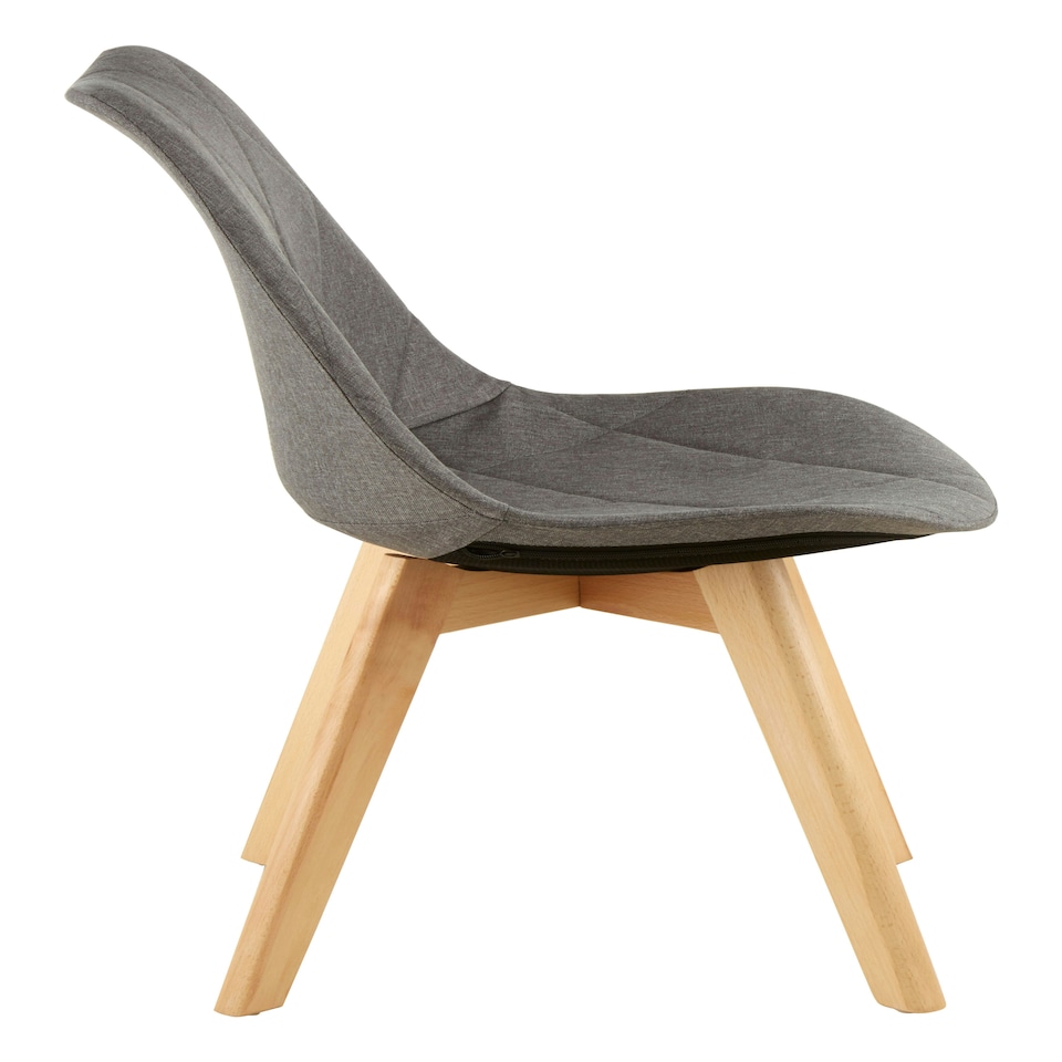 image 1 of Interiors by Premier Grey Diamond Pattern Dining Chair, Easy Cleaning Small Chair for Living Room, Space-Saving Accent Chair