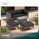 image 4 of Garden Furniture Set Bellaria - 2 armchairs, 2 stools, side table, thick seat cushions | Grey | grey | 169,50 x 204 x 74 cm | 1