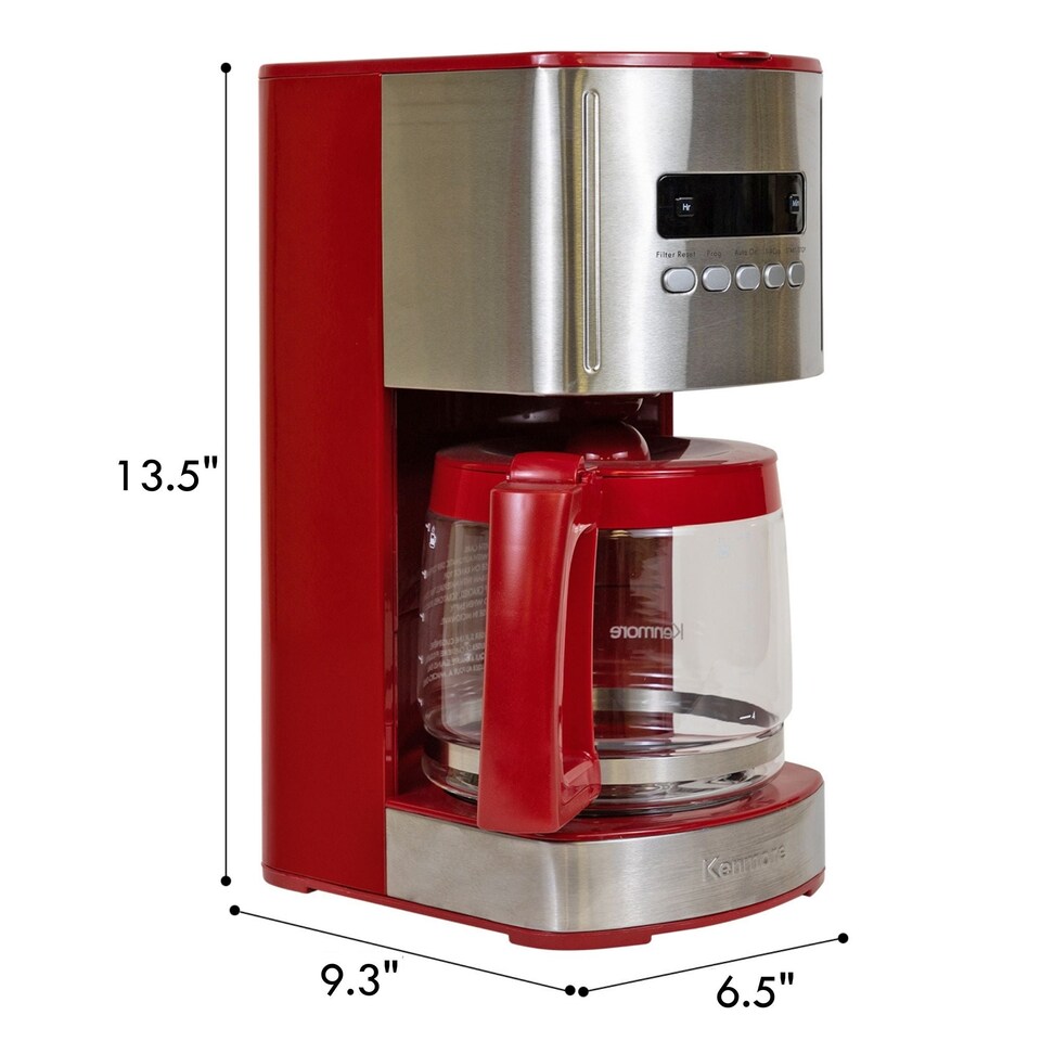 image 1 of Kenmore Aroma Control Programmable 12-cup Coffee Maker, Red/Stainless
