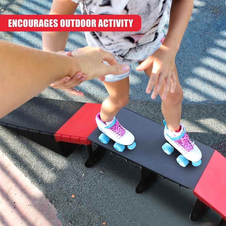 image 1 of GEEZY Multi-Functional 6-in-1 Mini Ramp Set For Roller Skates, Skateboards, Black
