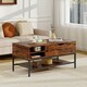 image 3 of COSTWAY Lift Top Coffee Table w/ Storage Shelf Coffee Brown