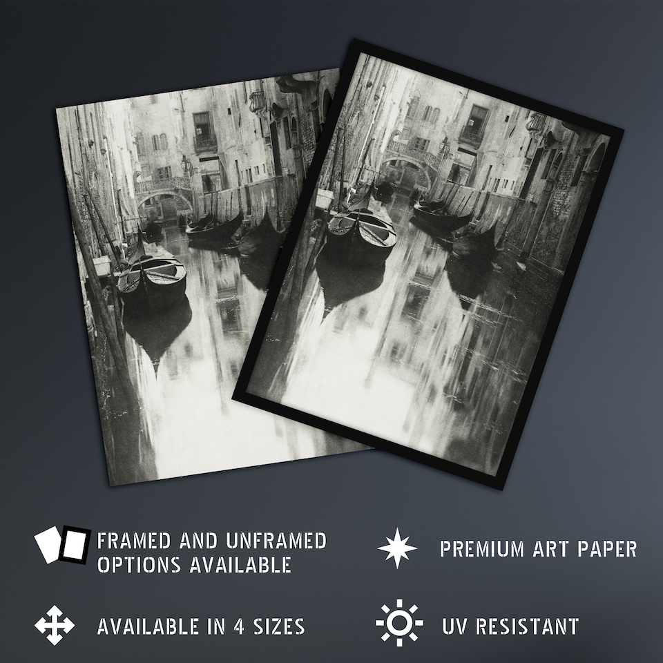 image 1 of A Venetian Canal Photograph Alfred Stieglitz Wall Art Poster Print 12X16"