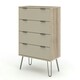 image 2 of Core Products Augusta Driftwood 4 Drawer Chest of Drawers H90.3cm x W76.5cm x D39.5cm Cream