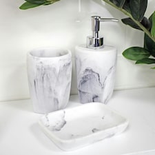 Showerdrape Octavia White Marble & Chrome 3 Piece Bathroom Accessory Set