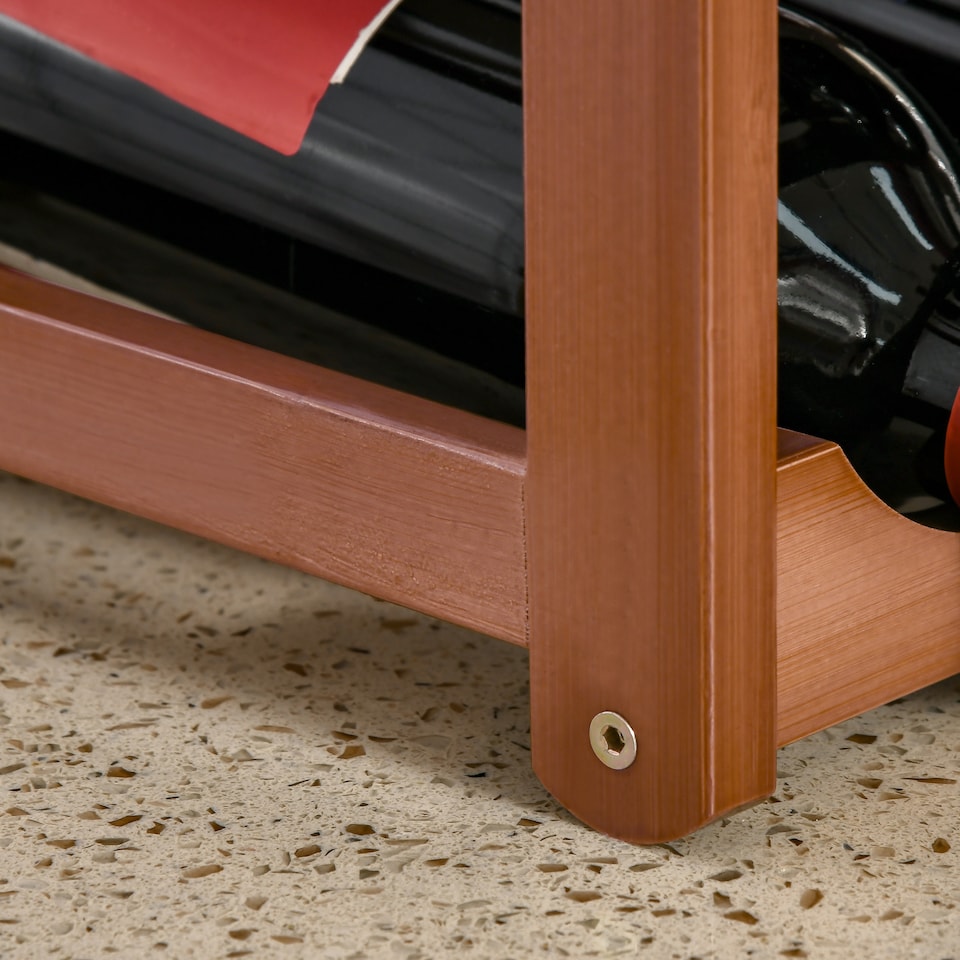 image 1 of HOMCOM Free Standing Bamboo Wine Rack with 16 Bottles Holder, 4-tier Water Bottle Organiser, Display Shelf for Countertop, Home Bar, Brown