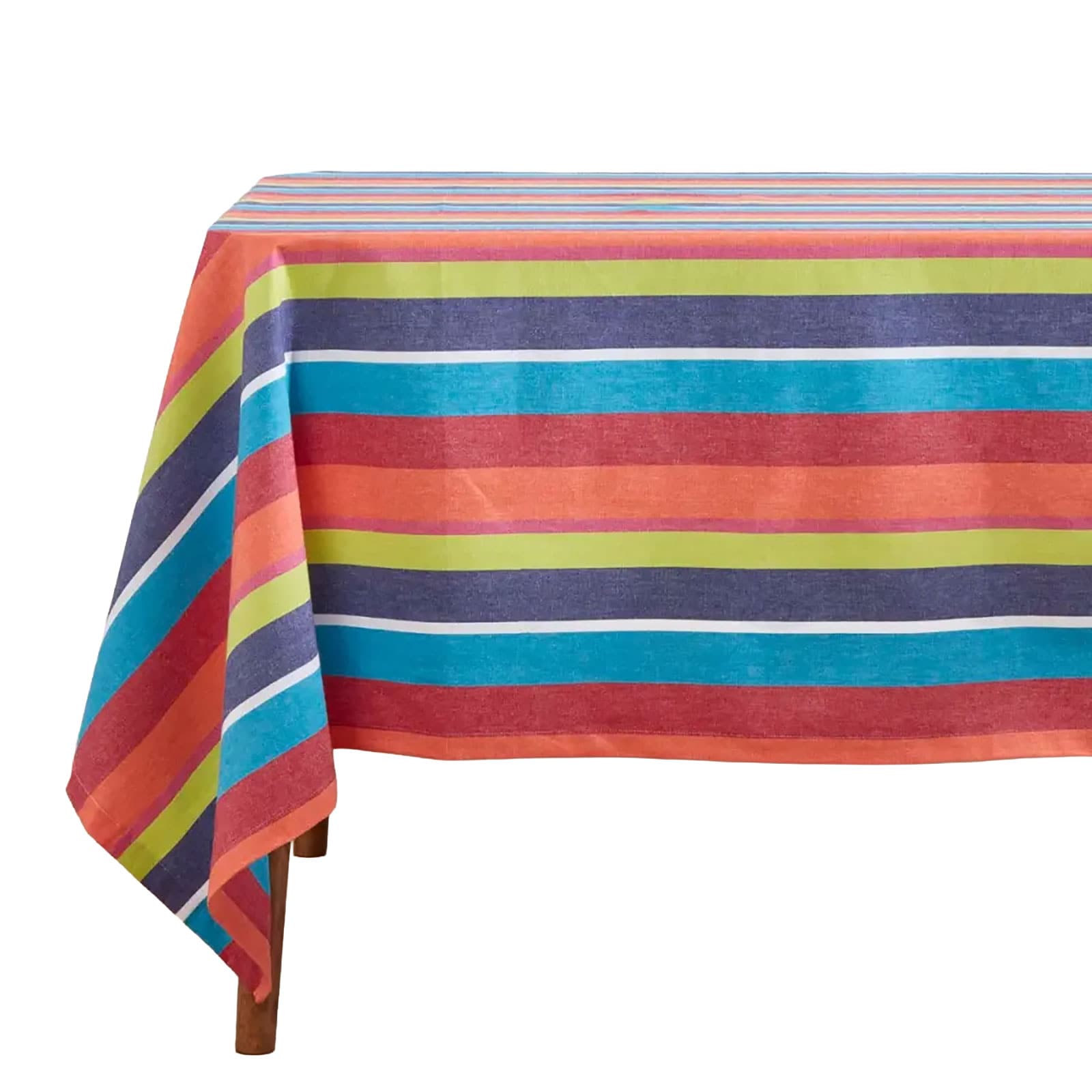 Homescapes Multi Colour Striped Tablecloth - 137 x 228 cm Multi 137cm x 228cm (54" x 90")