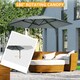 image 3 of Outsunny Wall-Mounted Parasol Patio Umbrella with Hand to Push System Grey