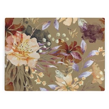 Rustic Flowers Glass Worktop Saver - Large Kitchen Cutting/Chopping Board Gift