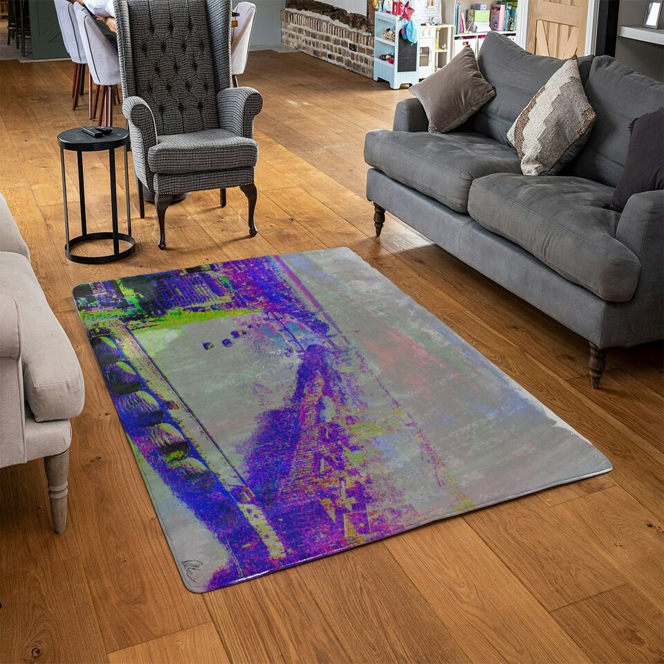 image 1 of London Eye view   (Rug) Purple | Large: 140x200cm