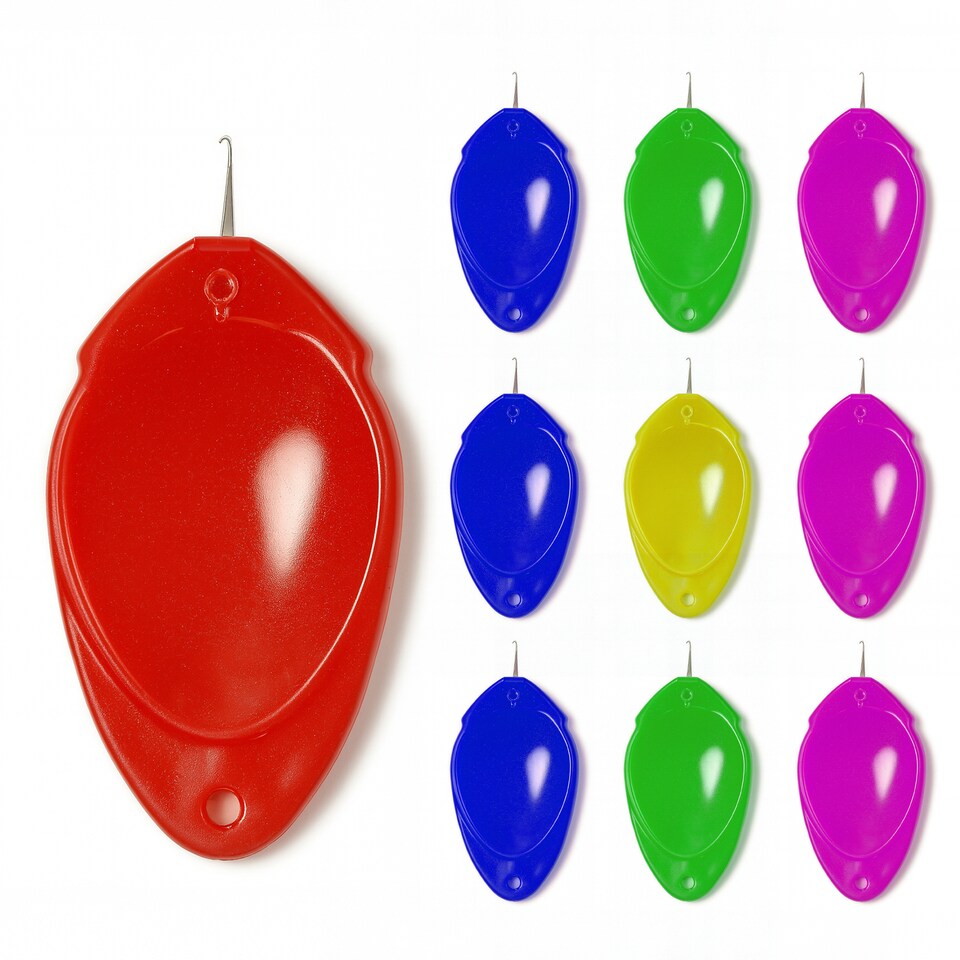 image 1 of Needle Threader With Plastic Handle Multicolour - 10pcs