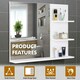 image 5 of kleankin Bathroom Mirror Wall Mount Vanity Mirror with 3 Storage Shelves, White