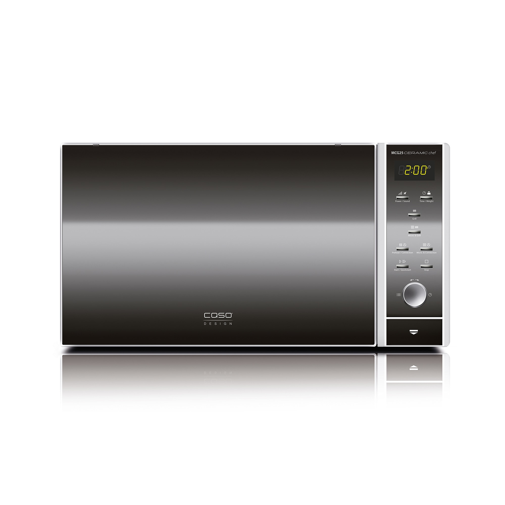 Caso Design MCG 25 Ceramic Chef Microwave Oven & Grill, 25L Capacity, 900W Microwave with 1200W Grill and 2050W Convection