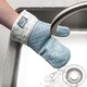 image 10 of Steam Stop™ Silicone Single Oven Glove, Gingham | Blue | Duck Egg Blue
