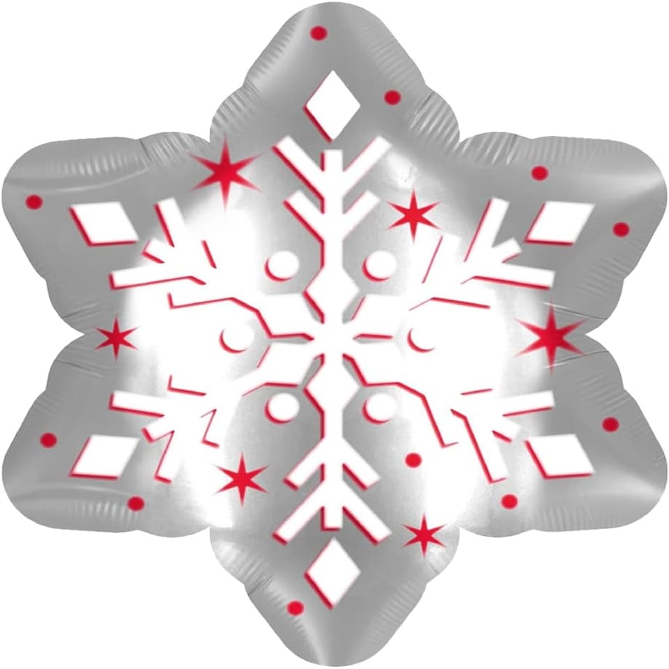 image 1 of Pack of 6 Snowflake Christmas Giant Foil Balloons 57x51cm