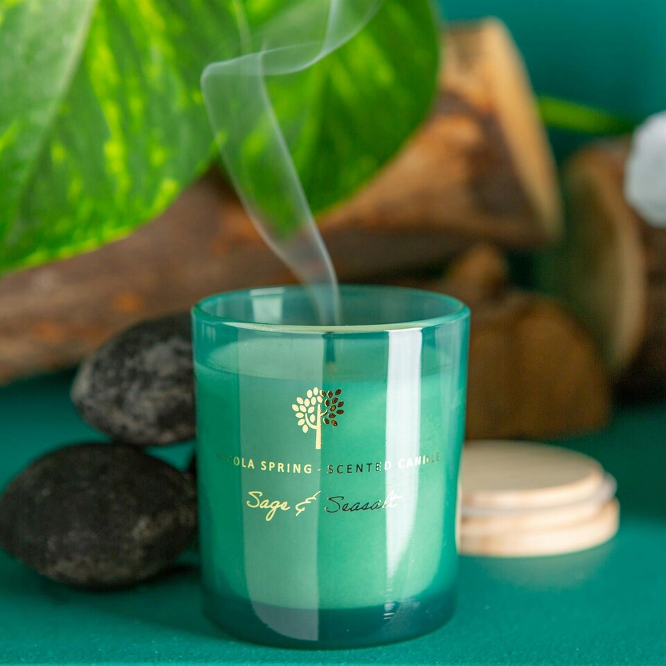 image 1 of Nicola Spring Soy Wax Scented Candle - 130g - Sage & Seasalt