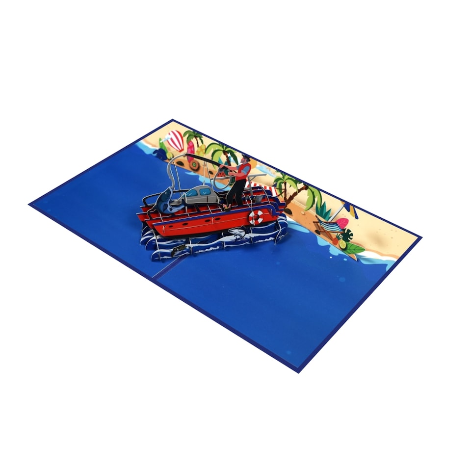 image 1 of Fishing Scene 3D Pop Up Greeting Card