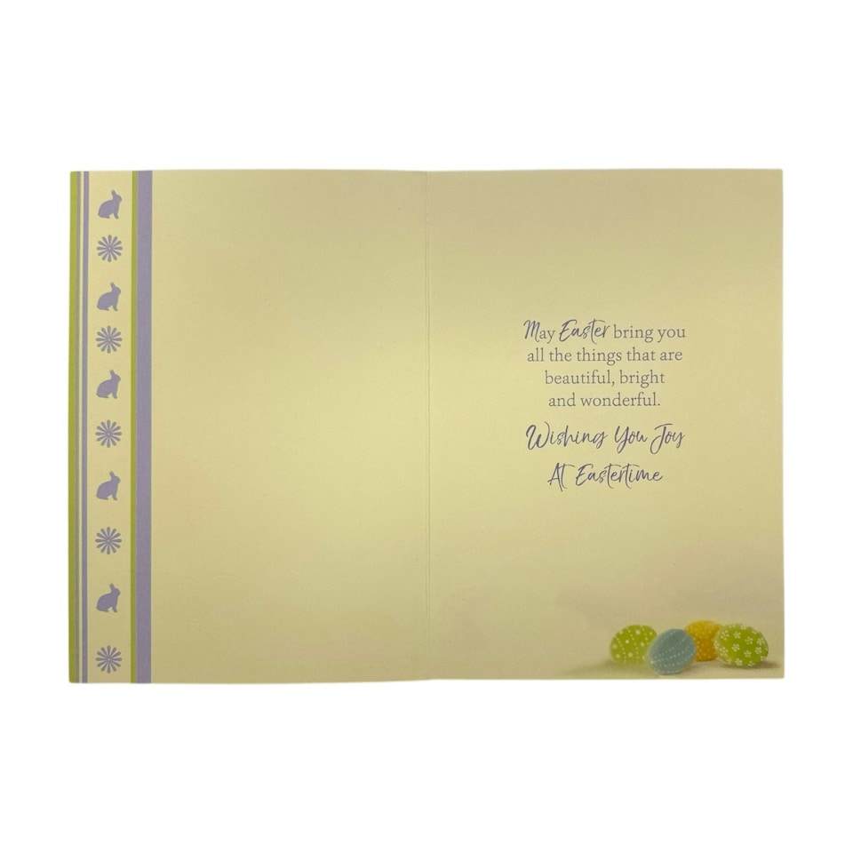 image 1 of For Grandma And Grandad Flower Pot And Colourful Eggs Design Easter Card