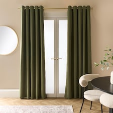 OHS Essentials Eyelet Blackout Thermal Curtain Pair - 66x54 inch | Green | Olive