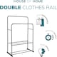 image 4 of House of Home Double Clothes Rail with Shoe Rack Heavy Duty Metal Garment Hanger Hat Bag Hooks