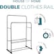 image 4 of House of Home Double Clothes Rail with Shoe Rack Heavy Duty Metal Garment Hanger Hat Bag Hooks
