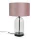 image 4 of ValueLights Jessy Glass Black Metal Table Lamp Blush Pink Velvet Shade | Clear