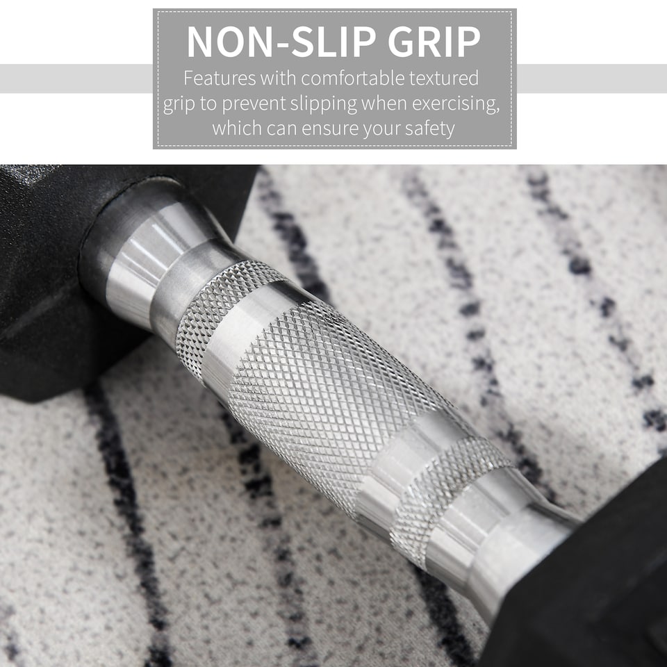 image 1 of HOMCOM Hexagonal Dumbbells Kit Weight Lifting Exercise for Home Fitness 2x5kg