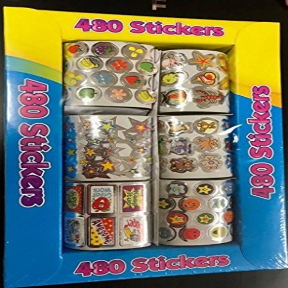 image 1 of Box of 480 Foil Assorted Stickers