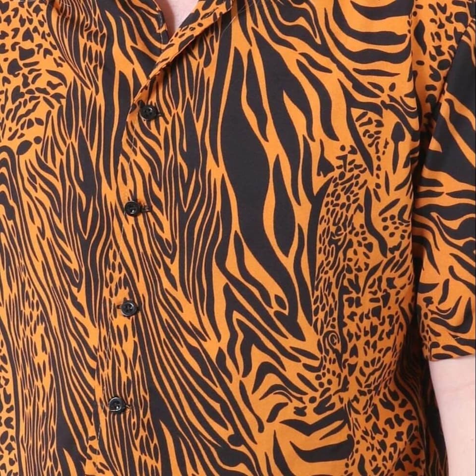 image 1 of Tiger Keeper Costume - Shirt, Wig, Tash & Hat Orange | L