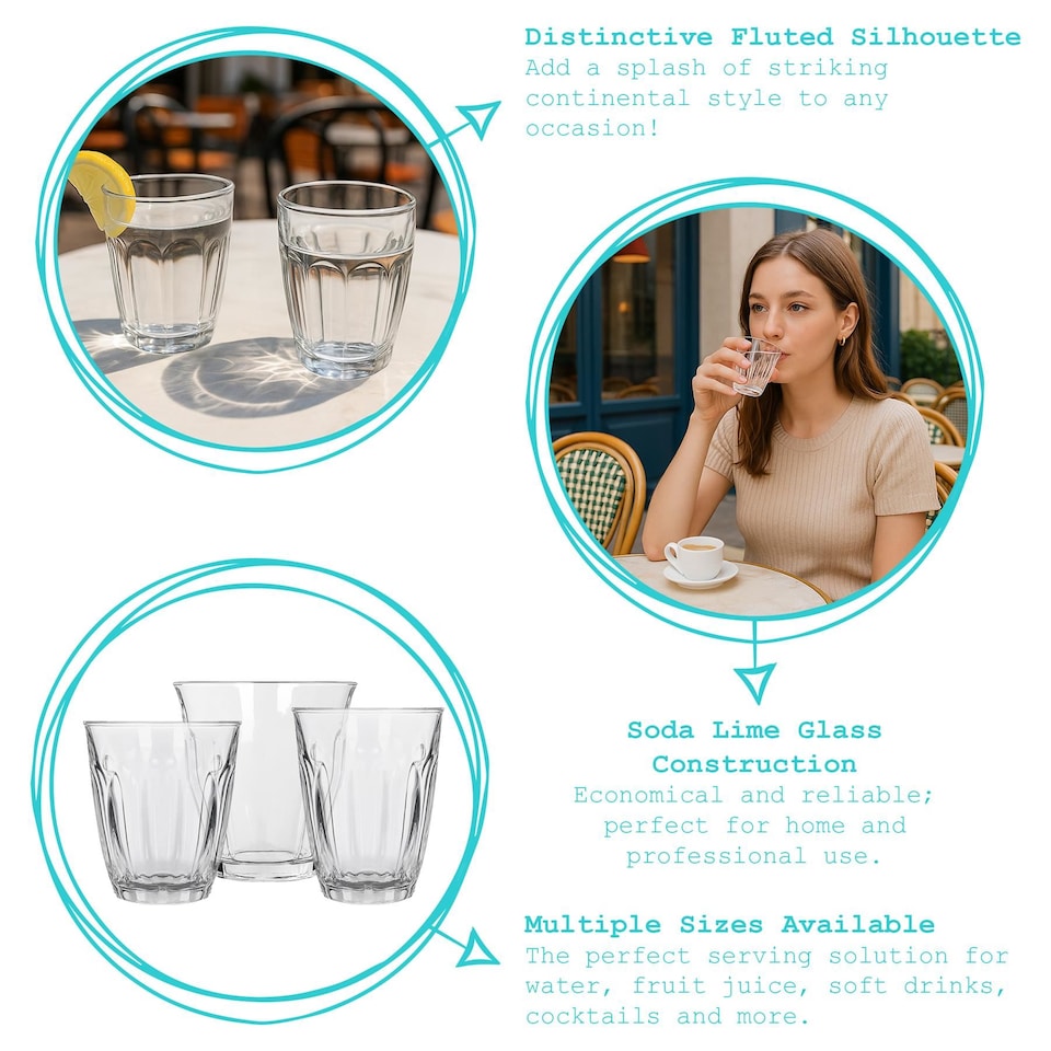 image 1 of Argon Tableware 100ml Fluted Espresso Glasses - Ribbed Fluted Coffee Glassware Tumblers Set Durable Soda Lime Glass | Clear | Clear | One Size | 12