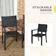 image 6 of Outsunny 2 PCs Dining Chairs, Stackable Design Aluminium Outdoor Armchairs Black