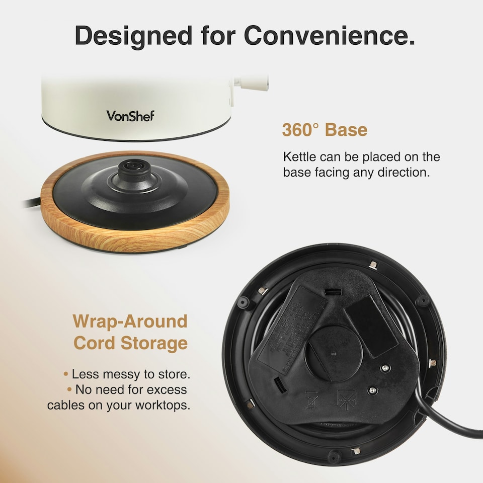 image 1 of VonShef 3000W Kettle and 1500W Toaster Bundle Set Cream