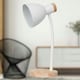 image 4 of First Choice Lighting Set of 2 Clark Natural Wood with White Table or Bedside Lamps White | Brown