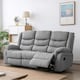 image 1 of Seattle Manual Fabric Recliner 3 Seater Sofa (Grey)