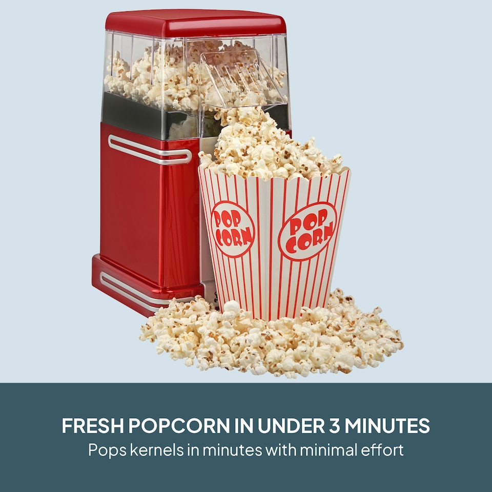 image 1 of Cooks Professional Retro Popcorn Maker Machine 1200W with 8 Boxes & One Touch Operation
