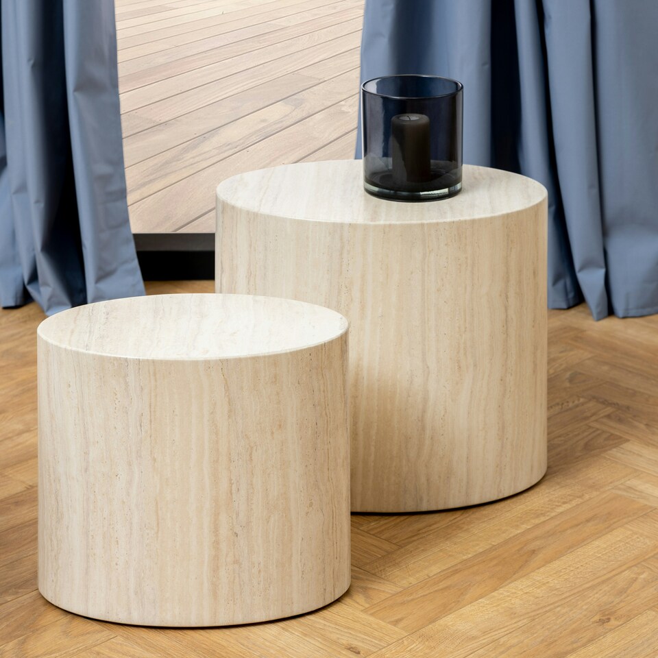 image 1 of Mice Oval Coffee Table Set in Light Oak