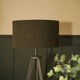 image 1 of ValueLights Morrigan Grey Wood Tripod Floor Lamp Boucle Shade & Bulb Grey