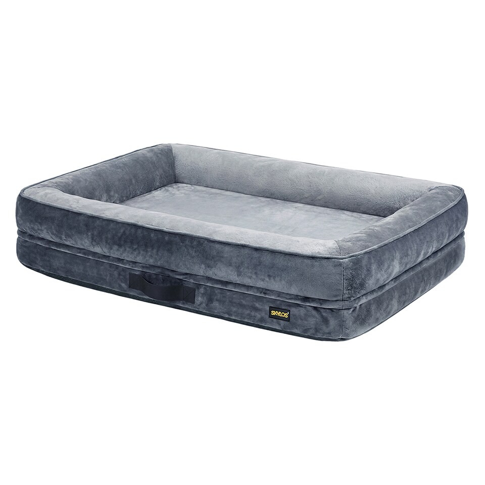 image 1 of Skylos Dog Bed Orthopedic Dog Bed 4.0in Egg Crate Foam Flannel Grey