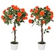 image 6 of Outsunny Set of 2 90cm Artificial Rose Tree, Fake Decorative Plant, Orange