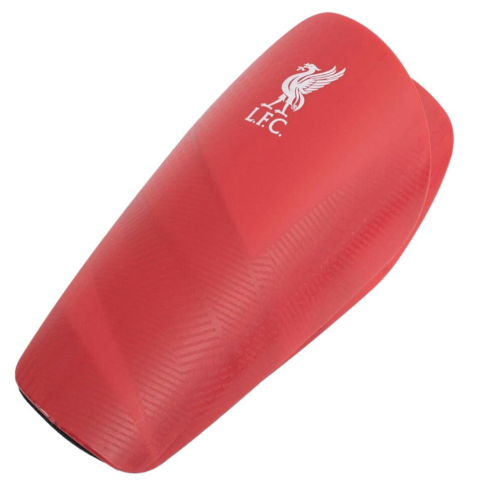 image 1 of Liverpool FC Childrens/Kids Fuse Crest Slip-In Shin Guards - Red/Black/White - 7-9 Years