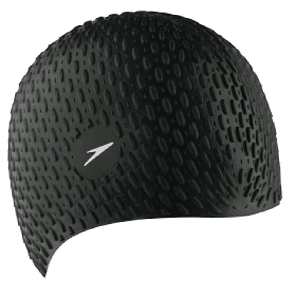 image 1 of Speedo Unisex Adult Bubble Swim Cap - Black - One Size