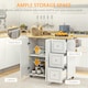 image 4 of HOMCOM Drop-Leaf Kitchen Island on Wheels Utility Storage Cart with Drawers