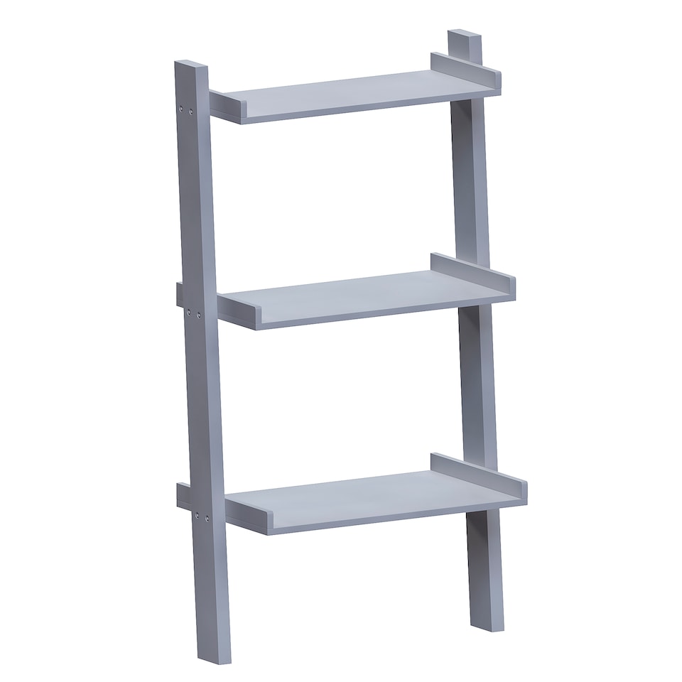 image 1 of Vida Designs York 3 Tier Ladder Bookcase Display Storage, Grey