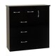 image 1 of Nevada 5 Drawer Low Wardrobe - L46 x W117 x H115 cm - Black Gloss Black