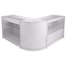 Pegasus Brilliant White Shop Counter & Retail Display Set White
