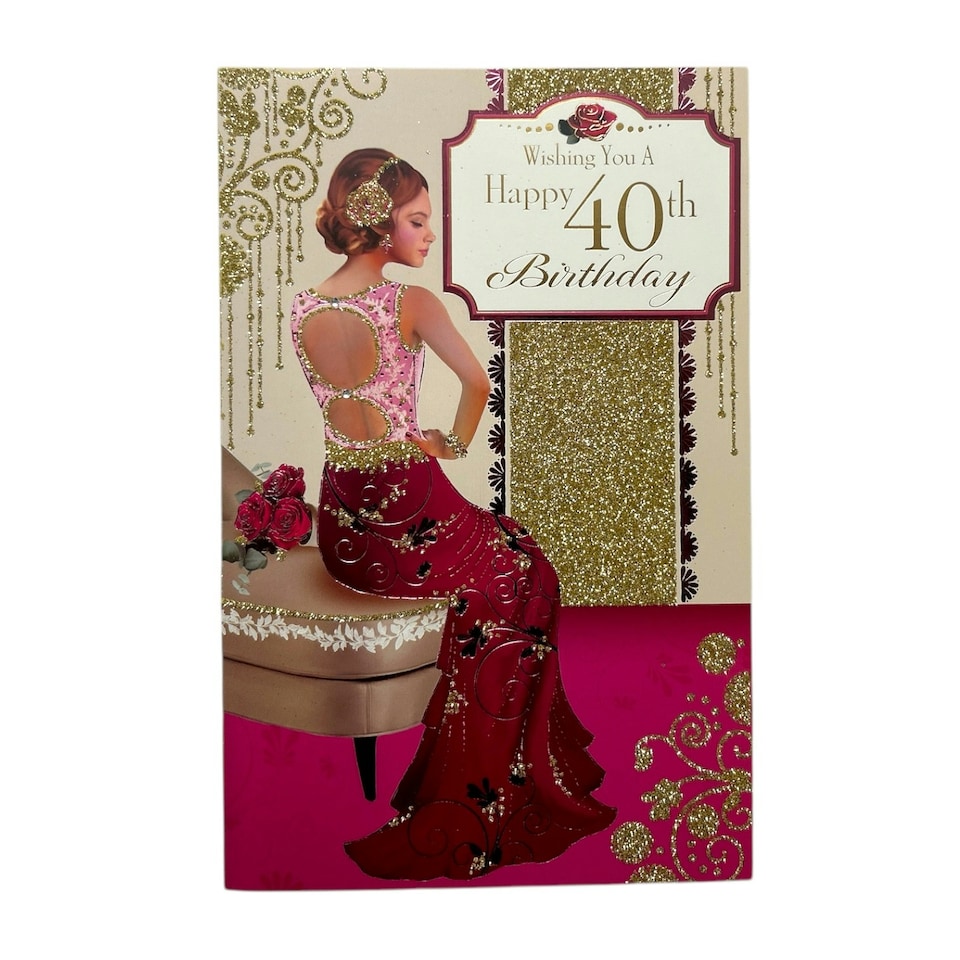 image 1 of Age 40 Female Art Deco Stylish Birthday Card