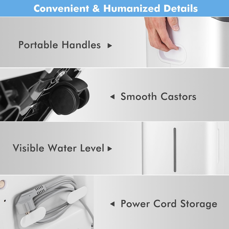 image 1 of COSTWAY Smart Dehumidifier Home 50L/Day WiFi Enabled White