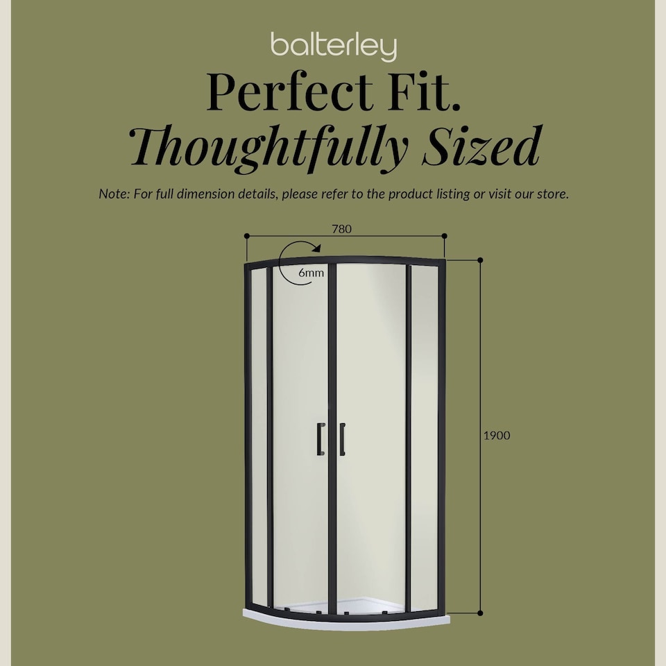 image 1 of 6mm Glass Quadrant Shower Enclosure 1900 x 800 x 800mm Matt Black | Black | Matt Black | 1