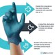 image 4 of Unigloves Unicare Blue Vinyl Box of 100 Gloves